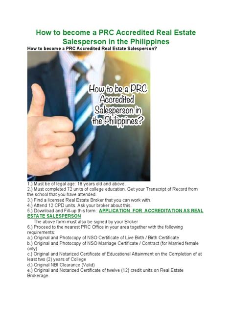 How to become a PRC Accredited Real Estate Salesperson in the .